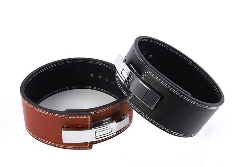 Lever Buckle Fitness Belt – powerlifting belt – sort/brun
