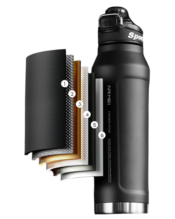 Isoleret Termoflaske – rustfrit stål – sort