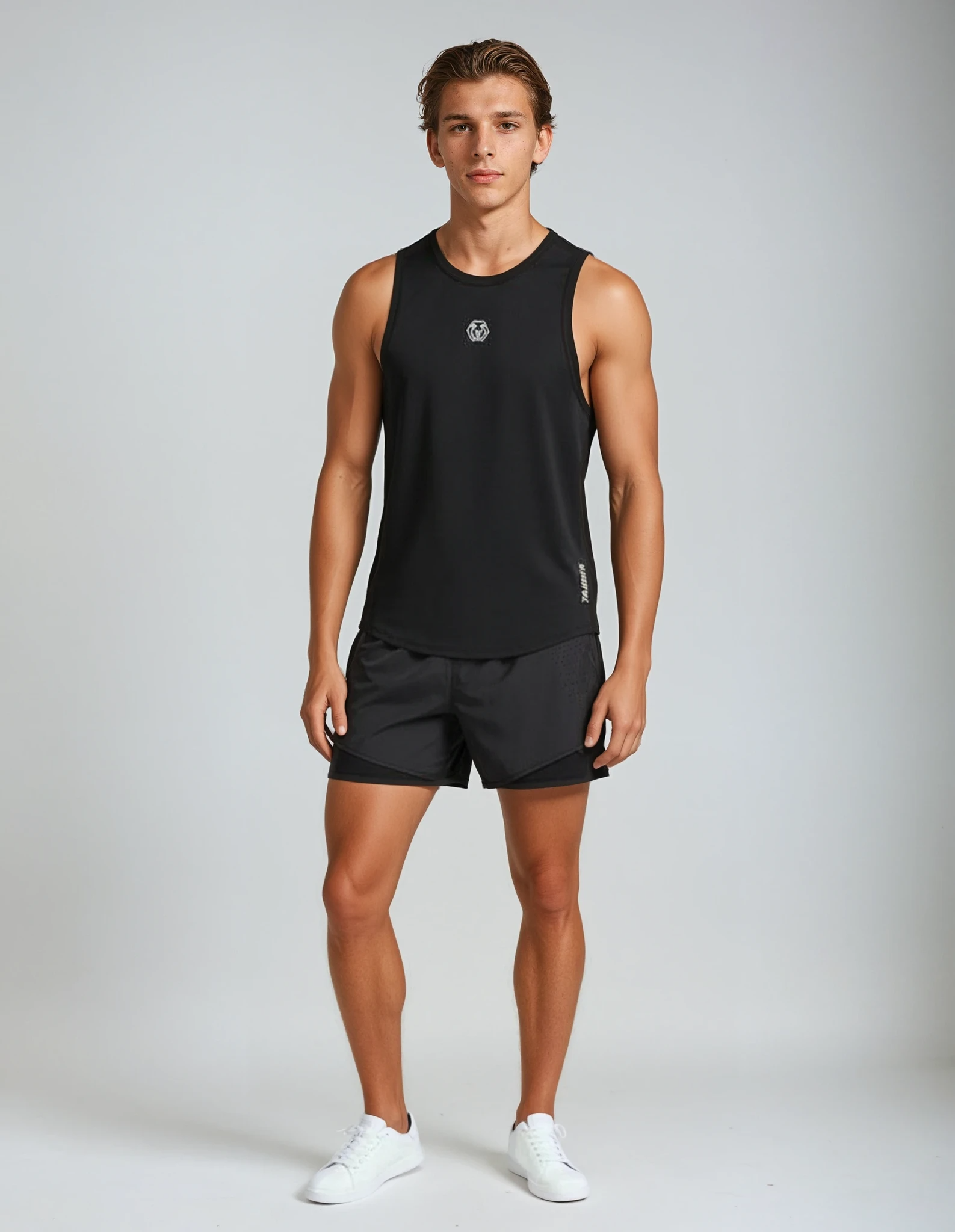 Men’s Cotton Gym Tank Top – klassisk træningstank – sort