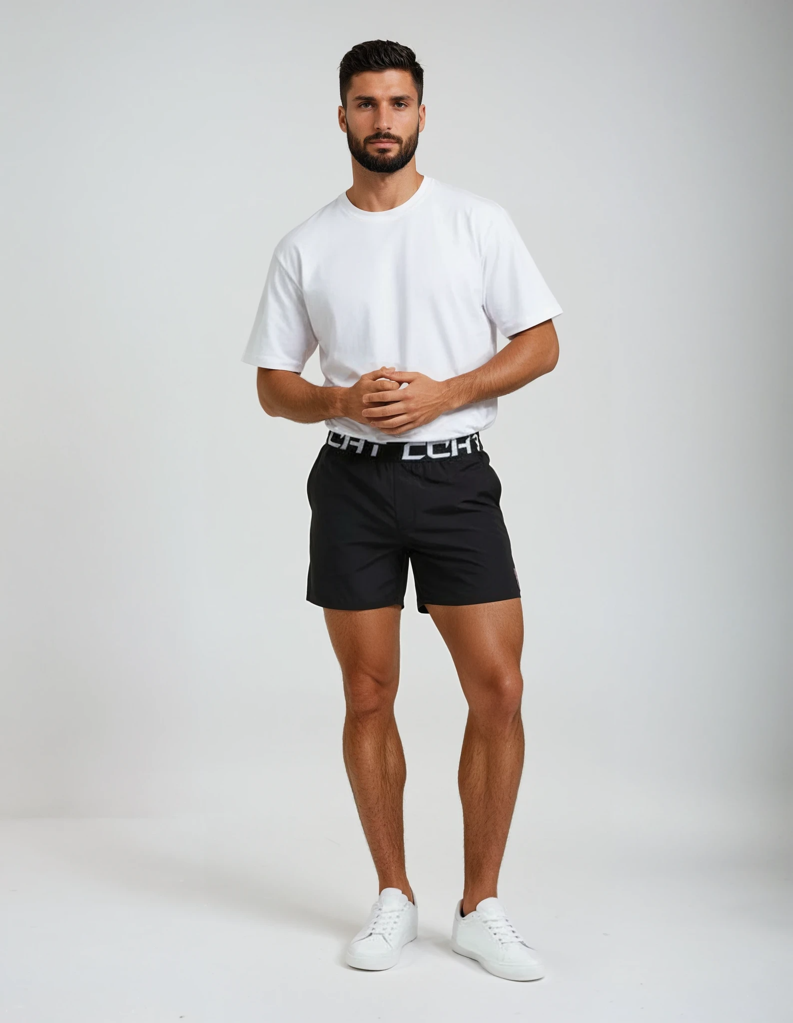 Men’s Casual Training Shorts – letvægts vævet – regular fit – sort