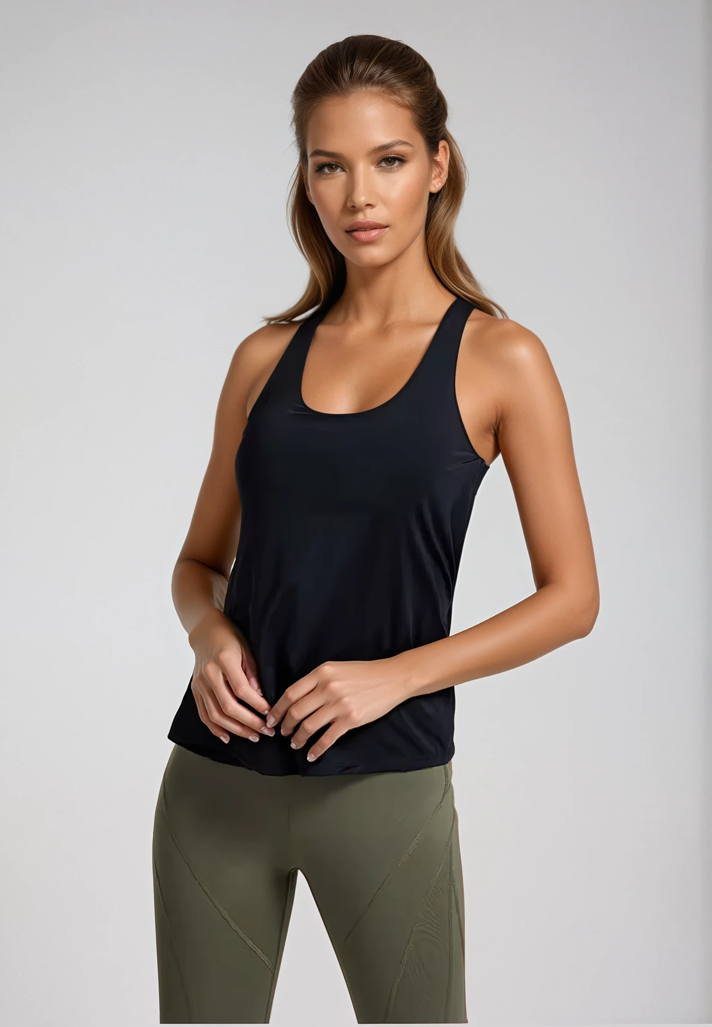 Cross‑Back Tanktop – sømløs, krydsryg – støttende – flere farver