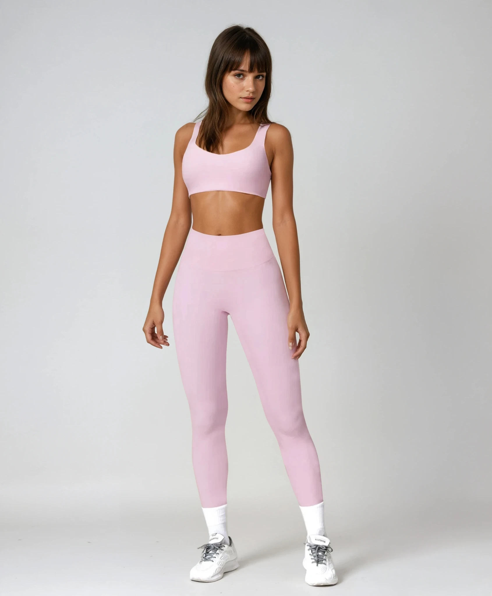 Seamless Activewear Sæt – ribbet kompression, top + leggings – flere farver