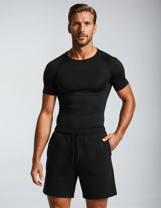 Velocity Layer Tee – compression T-shirt – quick-dry – black/white