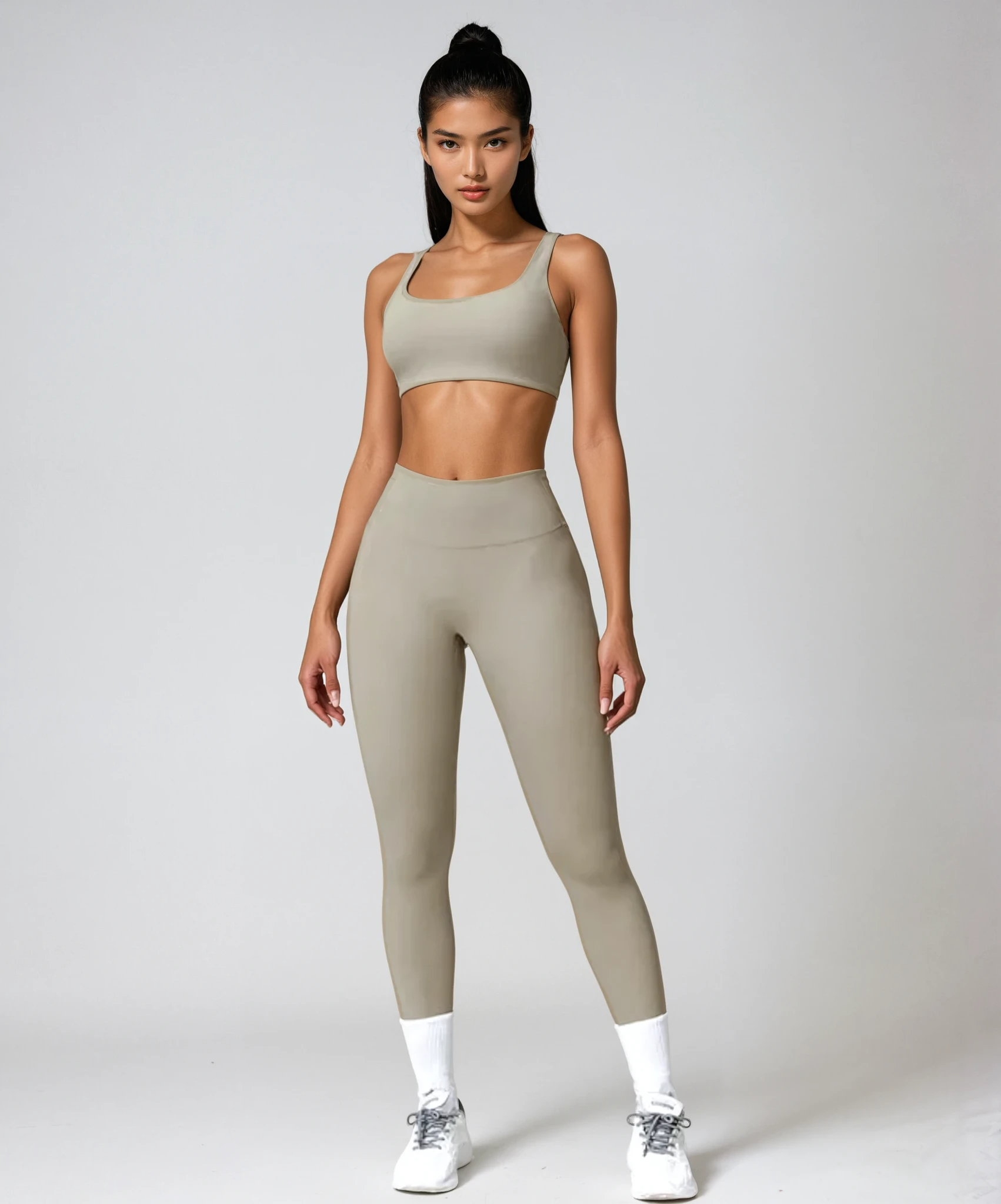 Seamless Activewear Sæt – ribbet kompression, top + leggings – flere farver