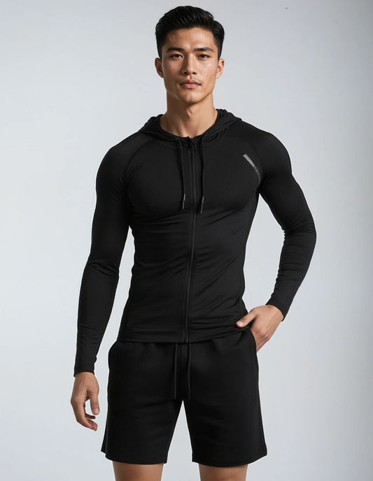 Active Flex Training Jacket – lightweight stretch – full zip – black/grey