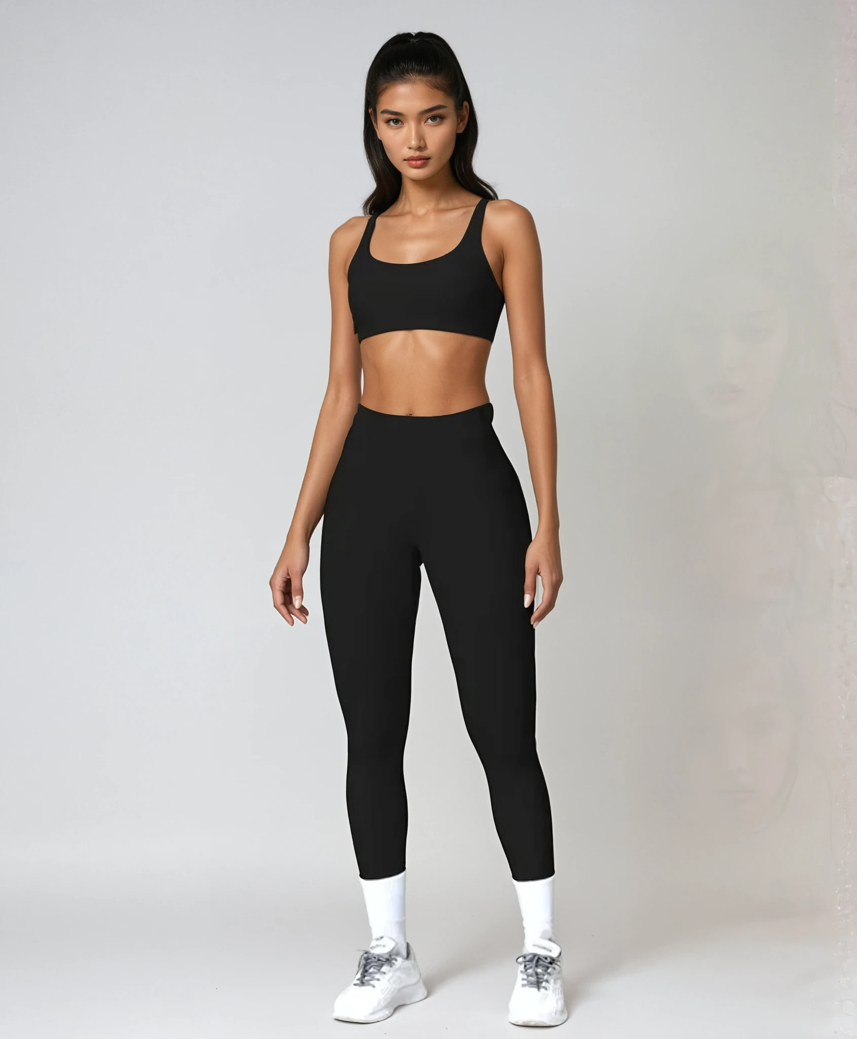 Seamless Activewear Sæt – ribbet kompression, top + leggings – flere farver