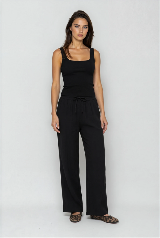 High-Waist Wide Leg Yoga Trousers – Multiple Colours